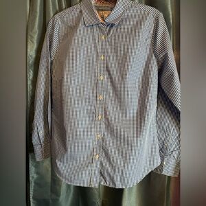 Peter Millar Blue White Striped Men’s Button Up Dress Shirt Size M Long Sleeves